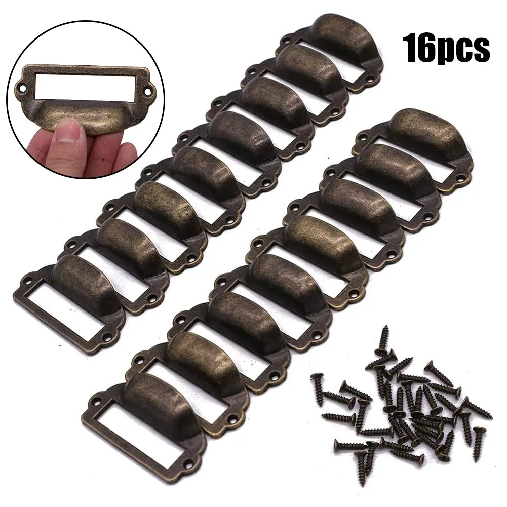 16Pcs Antique Brass Iron Label Pull Frame Handle File Name Card Holder Furniture Hardware For Furniture Cabinet Drawer Box Case
16Pcs Antique Brass Iron Label Pull Frame Handle File Name Card Holder Furniture Hardware For Furniture Cabinet Drawer Box Case