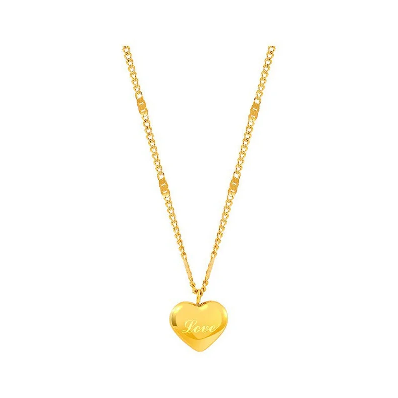 Ожерелье из нержавеющей стали в форме сердца для женщин золотое ожерелье с