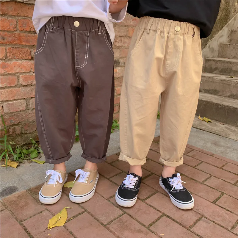 Spring Autumn washed cotton solid color casual trousers Boys and girls all-match pants kids bottoms
Spring Autumn washed cotton solid color casual trousers Boys and girls all-match pants kids bottoms
