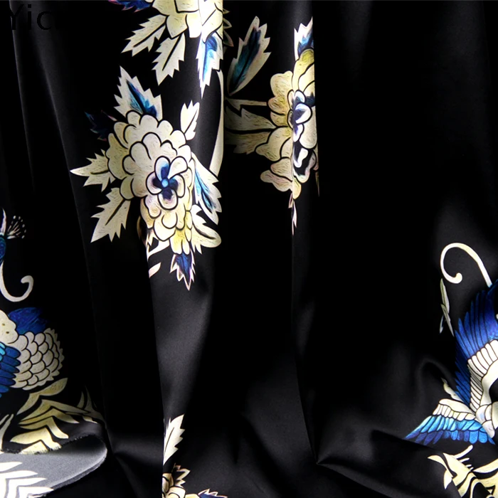 phoenix black 93% real silk 7% spandex Printing fabric Real Elastic Satin Silk Cheongsam Material Vintage
phoenix black 93% real silk 7% spandex Printing fabric Real Elastic Satin Silk Cheongsam Material Vintage