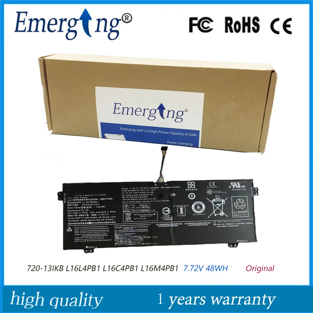 7.72V 48WH New Original Laptop Battery for Lenovo YOGA 720-13IKB L16L4PB1 L16C4PB1 L16M4PB1
7.72V 48WH New Original Laptop Battery for Lenovo YOGA 720-13IKB L16L4PB1 L16C4PB1 L16M4PB1