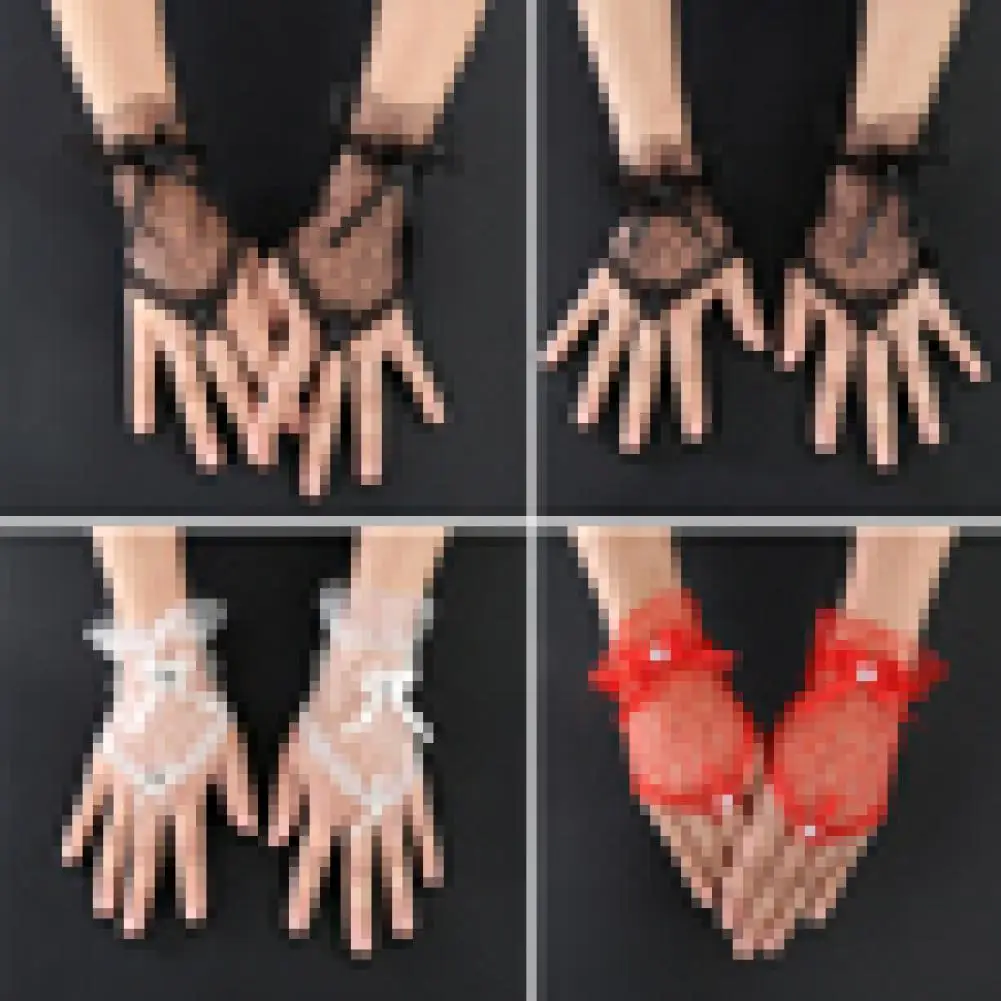 New wedding gloves Sexy Lace Fingerless Bowknot Evening Party Bridal Short Gloves Wedding Accessory
New wedding gloves Sexy Lace Fingerless Bowknot Evening Party Bridal Short Gloves Wedding Accessory