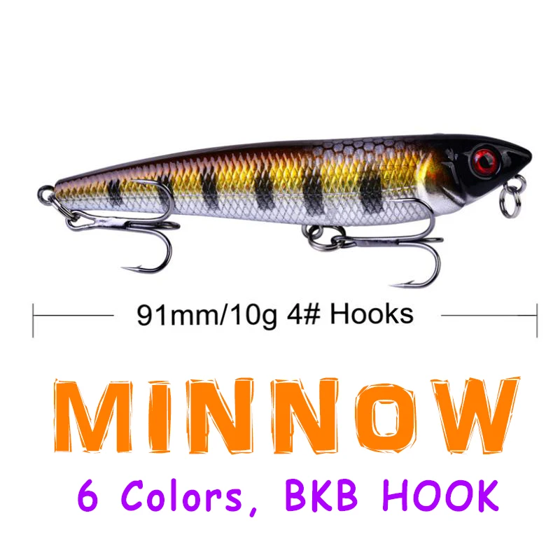 10g/9.1cm 4 Color New Arrival Minnow Fishing Lures Mino Hard Artificial Bait Bait Bionic Swimbait Good Noise Ring Vivid Newcomer
10g/9.1cm 4 Color New Arrival Minnow Fishing Lures Mino Hard Artificial Bait Bait Bionic Swimbait Good Noise Ring Vivid Newcomer