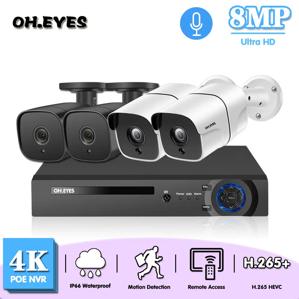 Комплект уличных водонепроницаемых камер видеонаблюдения, 4K POE NVR, комплект с 4 камерами, аудио, 8 Мп, IP, 4 канала, 5 Мп
Комплект уличных водонепроницаемых камер видеонаблюдения, 4K POE NVR, комплект с 4 камерами, аудио, 8 Мп, IP, 4 канала, 5 Мп