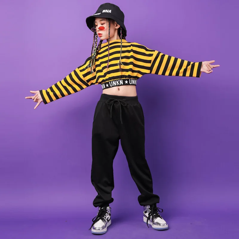 Girls Hip Hop Crop Top Kids Cargo Pant Street Dance Child Open Shoulder Jazz Outfit Teen Striped Streetwear Costumes Clothes Set
Girls Hip Hop Crop Top Kids Cargo Pant Street Dance Child Open Shoulder Jazz Outfit Teen Striped Streetwear Costumes Clothes Set
