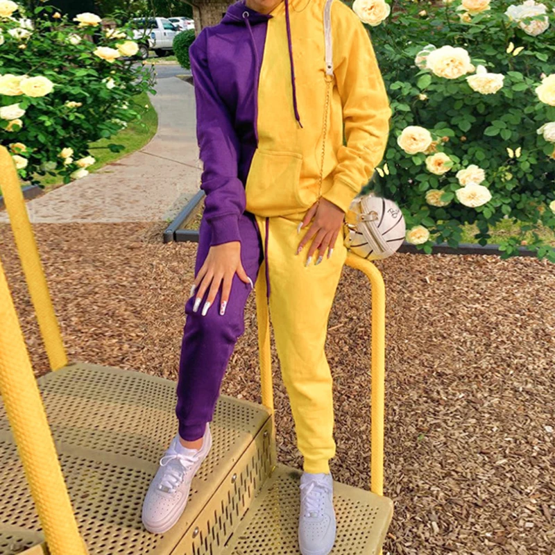 Fashion Casual Streetwear Two Colors Stitching Suit Outfits Long Sleeve Drawstring Hoodies + Pants Tracksuit Women Matching Sets
Fashion Casual Streetwear Two Colors Stitching Suit Outfits Long Sleeve Drawstring Hoodies + Pants Tracksuit Women Matching Sets