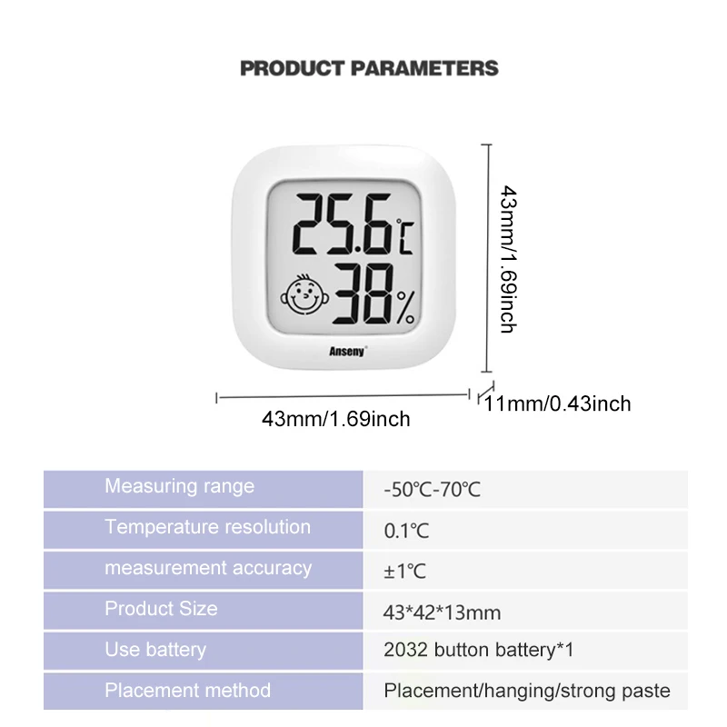 Mini Indoor Thermometer LCD Digital Temperature Sensor Humidity Meter Thermometer Room Hygrometer Gauge Use For Home And Office
Mini Indoor Thermometer LCD Digital Temperature Sensor Humidity Meter Thermometer Room Hygrometer Gauge Use For Home And Office