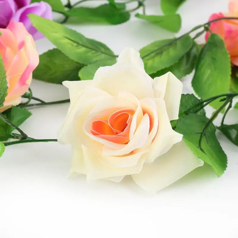 Искусственная Роза гирлянда из шелка цветок виноград плющ с зелеными листьями