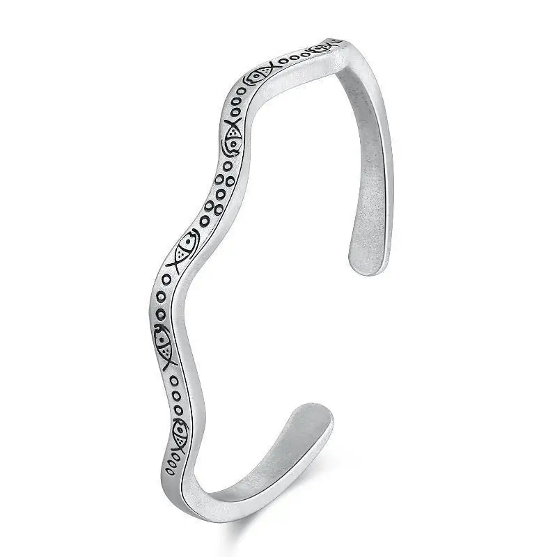 New Thailand Chiang Mai Handmade Men And Women Silver Bracelet Retro Carved Fish Adjustable Bracelet Jewelry Accessories
New Thailand Chiang Mai Handmade Men And Women Silver Bracelet Retro Carved Fish Adjustable Bracelet Jewelry Accessories