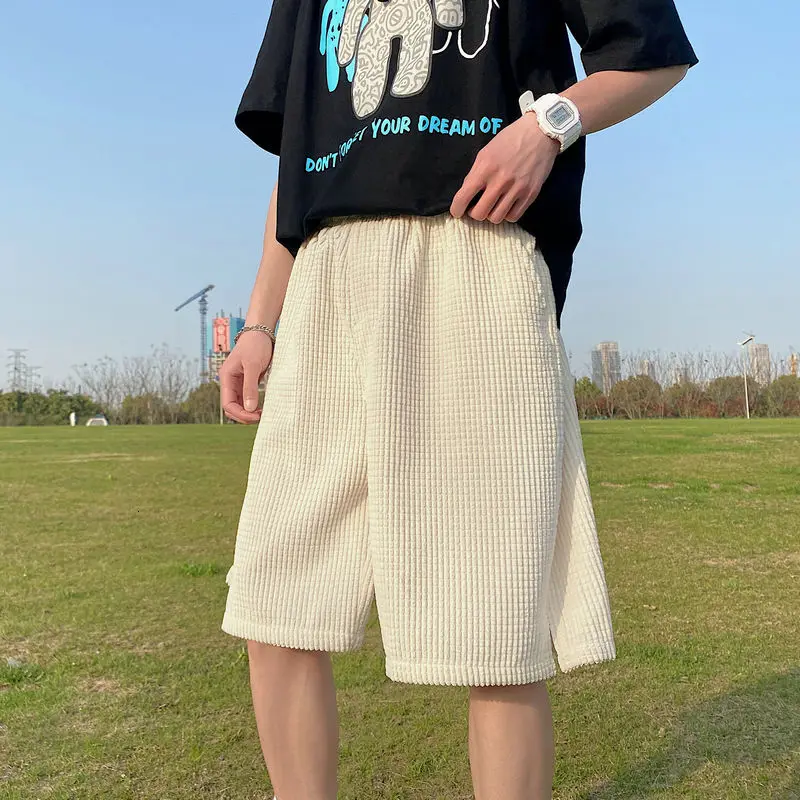 Solid Color Plaid Shorts Men's Korean Fashion Loose Casual Shorts Men Harajuku Streetwear Wide-leg Straight Five-point Pants Men
Solid Color Plaid Shorts Men's Korean Fashion Loose Casual Shorts Men Harajuku Streetwear Wide-leg Straight Five-point Pants Men