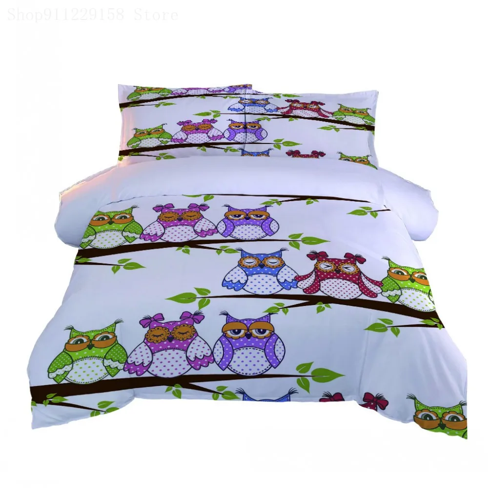 Home Textiles Owl Pattern Duvet Cover White Comforter 3PCS Bedding Set Single Double Queen King Size Soft Quilt Cover
Home Textiles Owl Pattern Duvet Cover White Comforter 3PCS Bedding Set Single Double Queen King Size Soft Quilt Cover