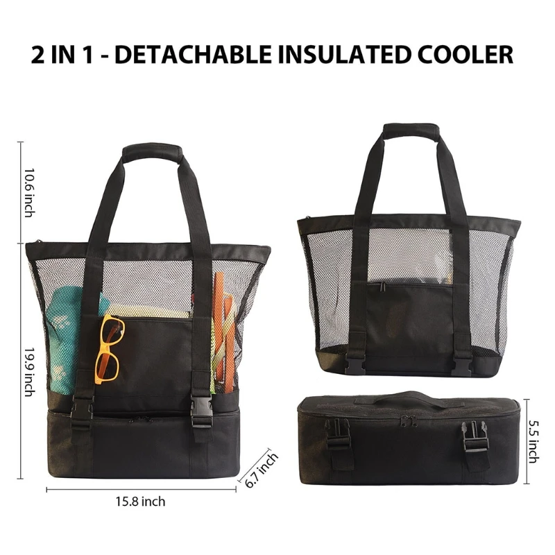 Large Capacity Mesh Beach Tote Women Foldable Shoulder Cooler Bag Female Travel Swimming Toys Towel Clothes Storage Handbag
Large Capacity Mesh Beach Tote Women Foldable Shoulder Cooler Bag Female Travel Swimming Toys Towel Clothes Storage Handbag