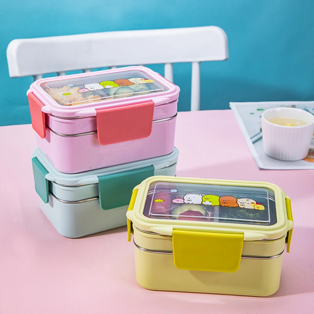Portable Stainless Steel Lunch Box Double Layer Cartoon Food Container Box Microwave Bento Box for Kids Children Picnic School
Portable Stainless Steel Lunch Box Double Layer Cartoon Food Container Box Microwave Bento Box for Kids Children Picnic School