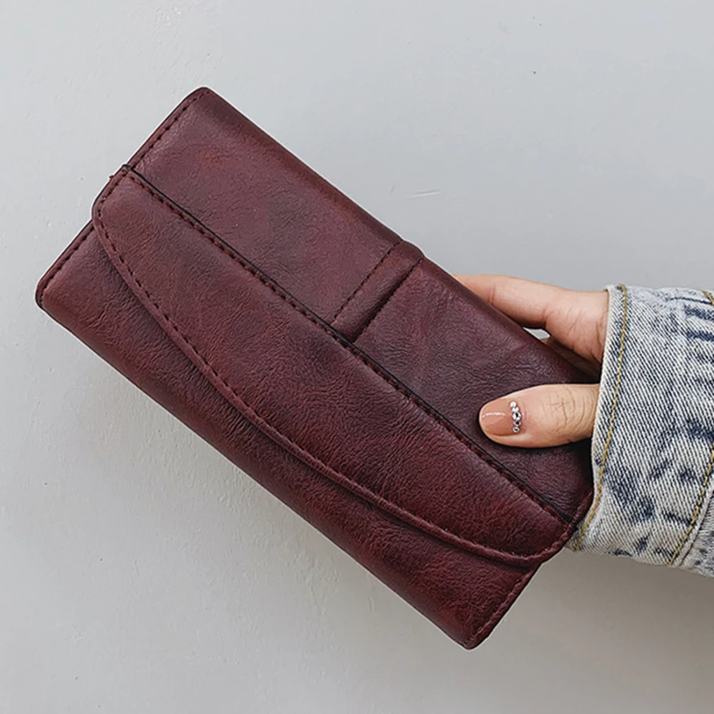 Women Wallet Vintage Tri-fold Wallet PU Leather Long Wallet With Note Compartment/photo/card Pocket Hasp Purse For Ladies
Women Wallet Vintage Tri-fold Wallet PU Leather Long Wallet With Note Compartment/photo/card Pocket Hasp Purse For Ladies