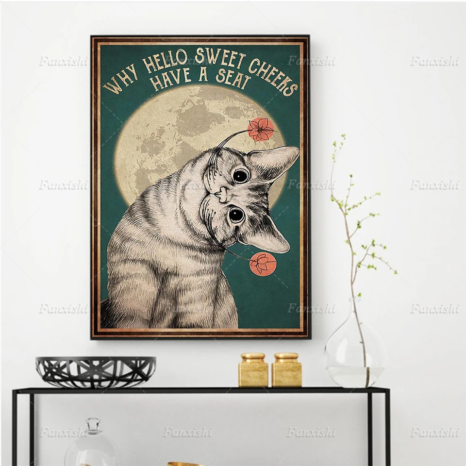 Why Hello Sweet Cheeks Cat Have A Seat Funny Poster Animal Nordic Wall Art Prints Canvas Painting Pictures Toilet Bathroom Decor
Why Hello Sweet Cheeks Cat Have A Seat Funny Poster Animal Nordic Wall Art Prints Canvas Painting Pictures Toilet Bathroom Decor