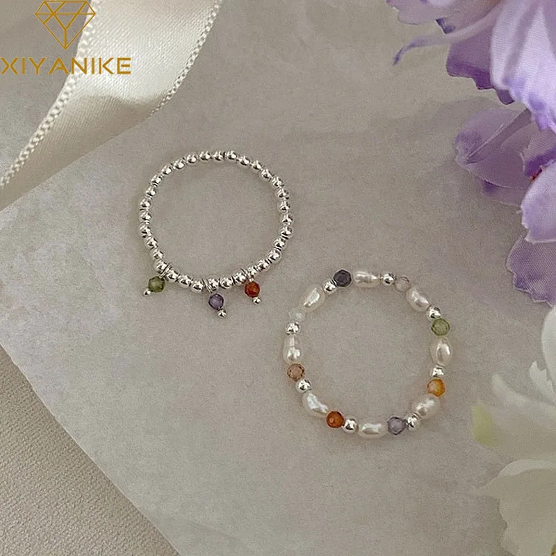 XIYANIKE Silver Color Multicolor Round Bead Pearls Ring For Women Girls Sweet Romantic Style Index Finger Jewelry Gifts
XIYANIKE Silver Color Multicolor Round Bead Pearls Ring For Women Girls Sweet Romantic Style Index Finger Jewelry Gifts