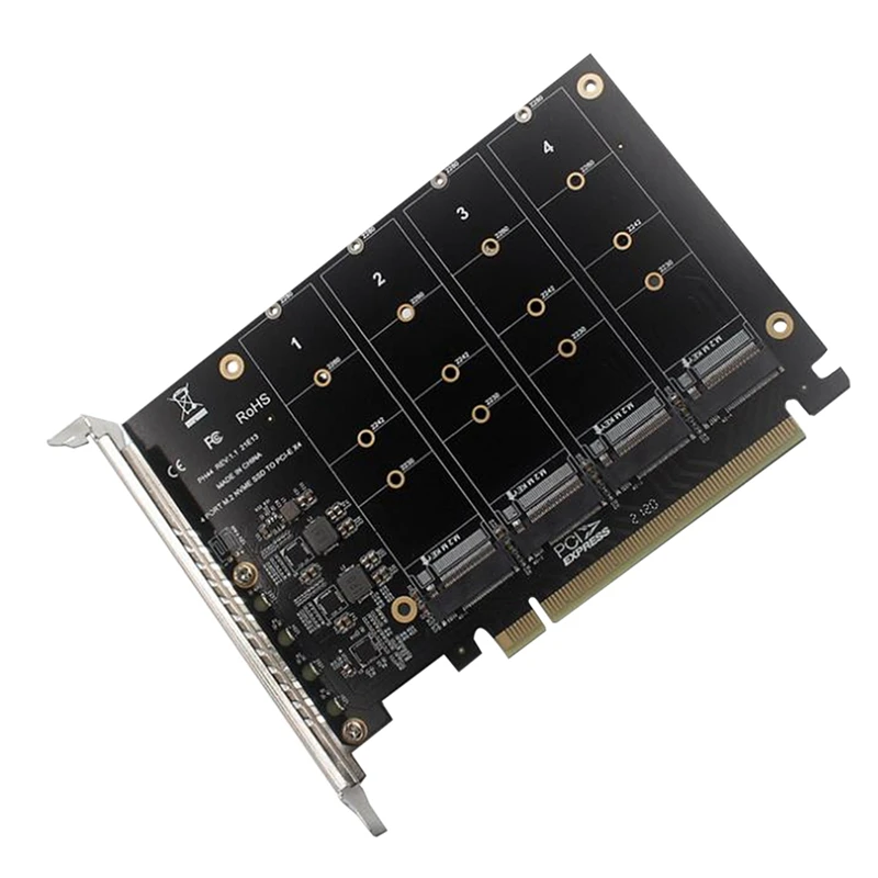 PCIE 4-Port M.2 NVEM SSD Expansion Card Computer Motherboard Solid State Drive Expansion Card
PCIE 4-Port M.2 NVEM SSD Expansion Card Computer Motherboard Solid State Drive Expansion Card