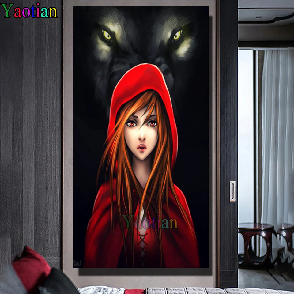 5D round Diamond Embroidery Darkness Red Girl And Wolf Diy Diamond Painting Full Square Mosaic Cross Stitch Handmade Gift
5D round Diamond Embroidery Darkness Red Girl And Wolf Diy Diamond Painting Full Square Mosaic Cross Stitch Handmade Gift