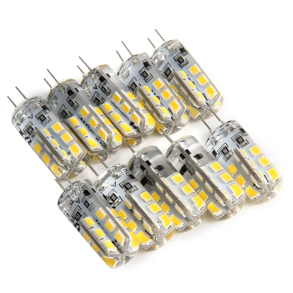 

10pcs G4 Led Bulb 2W 3W 5W 9W 10W 12W 15W 12V/AC220V 3014SMD 24led Silicone Lamp Warm white/White l 360 Degree Angle LED Light