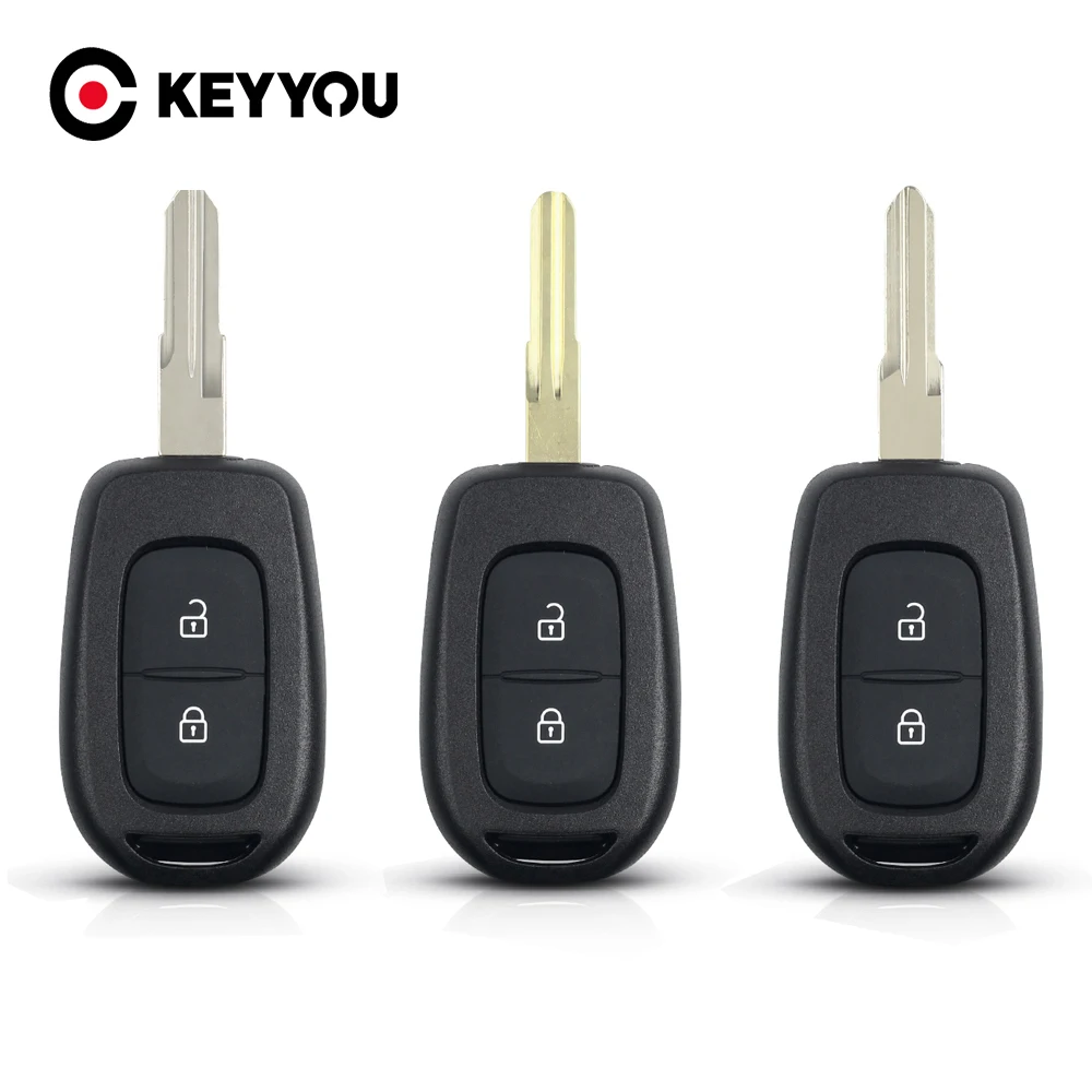 

KEYYOU 2 Button For Renault Sandero Dacia Logan Lodgy Dokker Duster 2016 3 Different Uncut Blade Replacement Car Key Cover Case