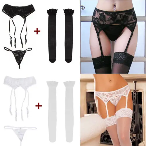 Womens Lace Babydoll with Temptation Suspender Garter Belt Sexy Lingerie Lace Fishnet Thigh High Stockings 
Womens Lace Babydoll with Temptation Suspender Garter Belt Sexy Lingerie Lace Fishnet Thigh High Stockings