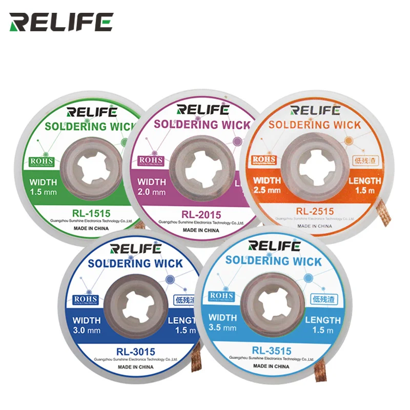 Фитиль для пайки RELIFE, 5 шт., оплетка для удаления припоя, припой для быстрого удаления, инструмент для сварки и ремонта, 1 шт., 1,5 мм, 2 мм, 2,5 мм, 3 м...
Фитиль для пайки RELIFE, 5 шт., оплетка для удаления припоя, припой для быстрого удаления, инструмент для сварки и ремонта, 1 шт., 1,5 мм, 2 мм, 2,5 мм, 3 м...