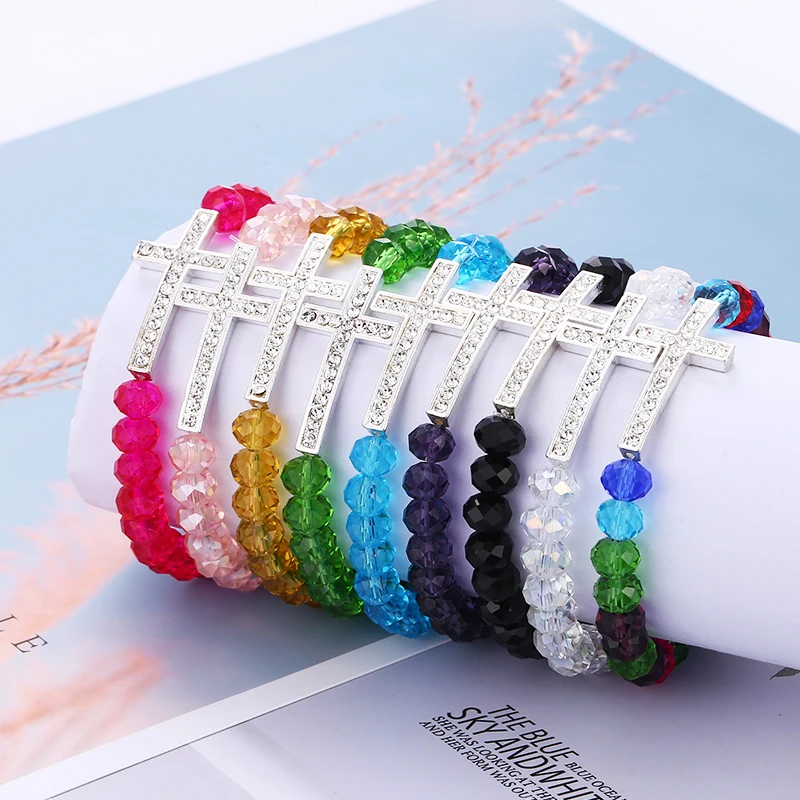 Fashion Handmade Crystal Beads Bracelets For Women Natural Stone Bead Cross Rhinestone Charm Bracelet Bangles Jewelry Wholesale
Fashion Handmade Crystal Beads Bracelets For Women Natural Stone Bead Cross Rhinestone Charm Bracelet Bangles Jewelry Wholesale