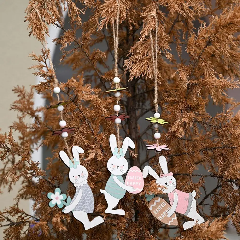 Hanging Pendant Exquisite Workmanship Shatterproof Wood Happy Easter Mini Rabbit Ornament Festival Supplies
Hanging Pendant Exquisite Workmanship Shatterproof Wood Happy Easter Mini Rabbit Ornament Festival Supplies