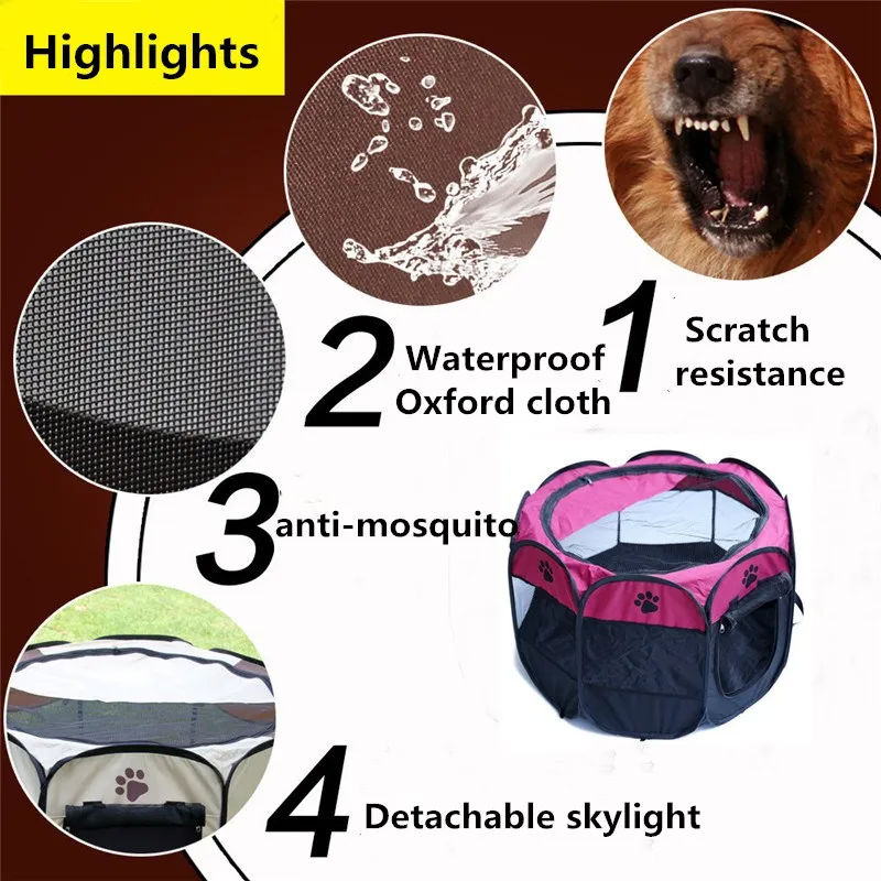 Hot Outdoor pet Octagonal dog Fence Portable Folding Pet Tent Dog House Cage Dog Cat Tent Playpen Puppy Kennel sofa Supplies
Hot Outdoor pet Octagonal dog Fence Portable Folding Pet Tent Dog House Cage Dog Cat Tent Playpen Puppy Kennel sofa Supplies