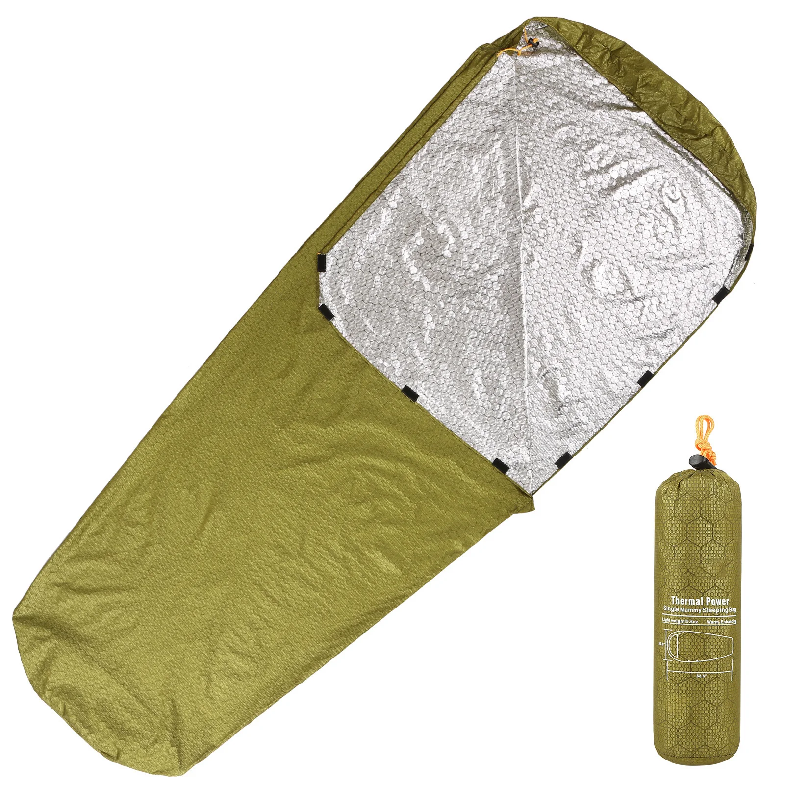 

Аварийный спальный мешок, легкий Водонепроницаемый термальный спальный мешок, снаряжение для выживания, для активного отдыха, кемпинга, по...
