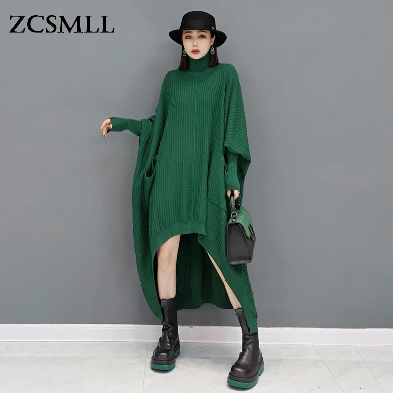 ZCSMLL Fashion Green Knitted Derss Women's Autumn 2021 New Yurtleneck Loose Bat Sleeve Irregular Mid-calf Dresses Female TH568
ZCSMLL Fashion Green Knitted Derss Women's Autumn 2021 New Yurtleneck Loose Bat Sleeve Irregular Mid-calf Dresses Female TH568