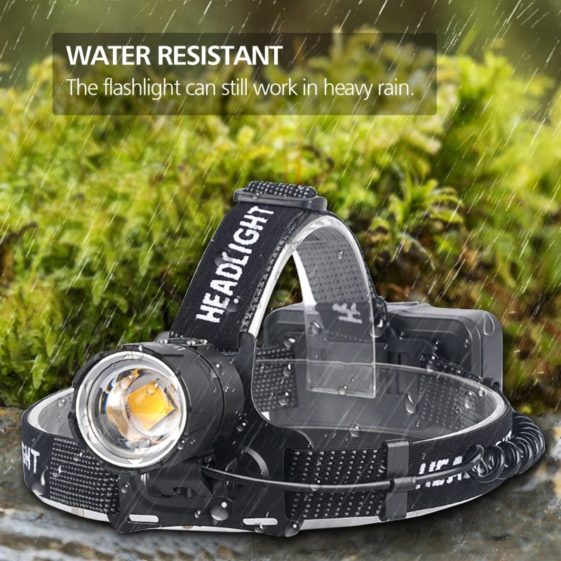 Powerful Headlight XHP70.2 LED Headlamp USB Rechargeable Head Lamp Zoom Waterproof Head Light of White Yellow Lighting by 18650 
Powerful Headlight XHP70.2 LED Headlamp USB Rechargeable Head Lamp Zoom Waterproof Head Light of White Yellow Lighting by 18650