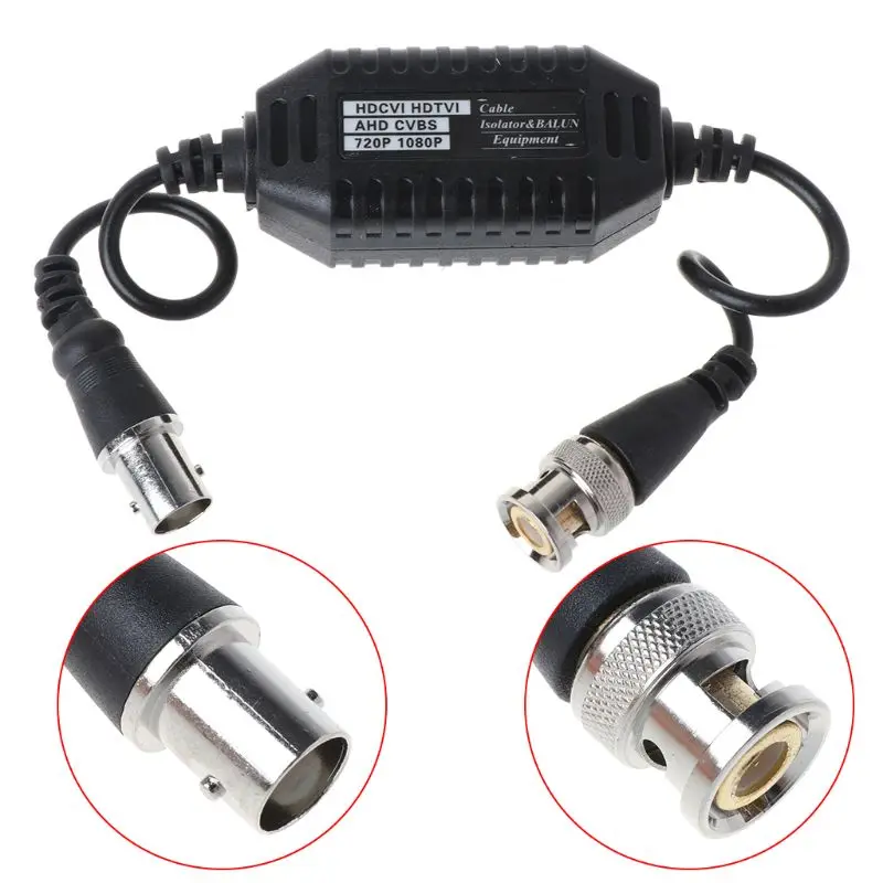 AHD/CVI/TVI/HDCVI/HDTV Male to Female Coaxial Video Ground Loop Isolator with Built-in Video BALUN for CCTV Camera
AHD/CVI/TVI/HDCVI/HDTV Male to Female Coaxial Video Ground Loop Isolator with Built-in Video BALUN for CCTV Camera