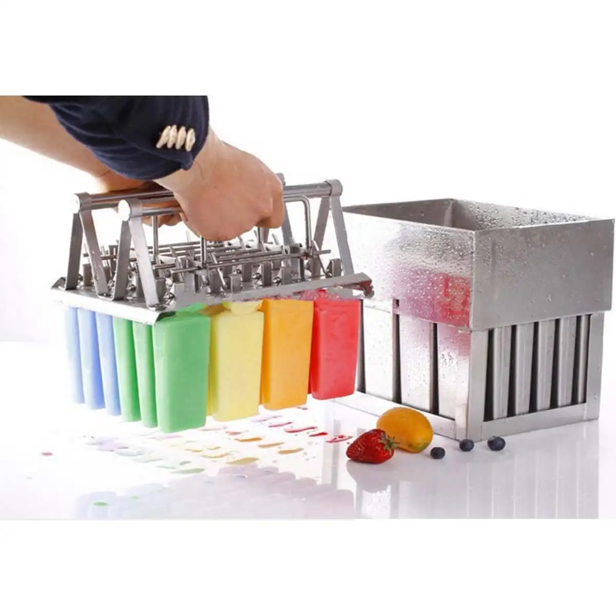 20 Molds DIY Ice Cream Mould Frozen Stainless Steel Popsicle Molds Stick Holder Home ice mold silicone kitchen accessories 
20 Molds DIY Ice Cream Mould Frozen Stainless Steel Popsicle Molds Stick Holder Home ice mold silicone kitchen accessories