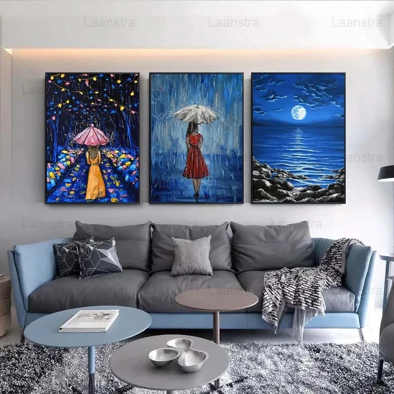 Modern Poster Home Decor Rainy Night Street Landscape Oil Painting Girl With Umbrella Canvas Print For Living Room Bedroom Mural
Modern Poster Home Decor Rainy Night Street Landscape Oil Painting Girl With Umbrella Canvas Print For Living Room Bedroom Mural