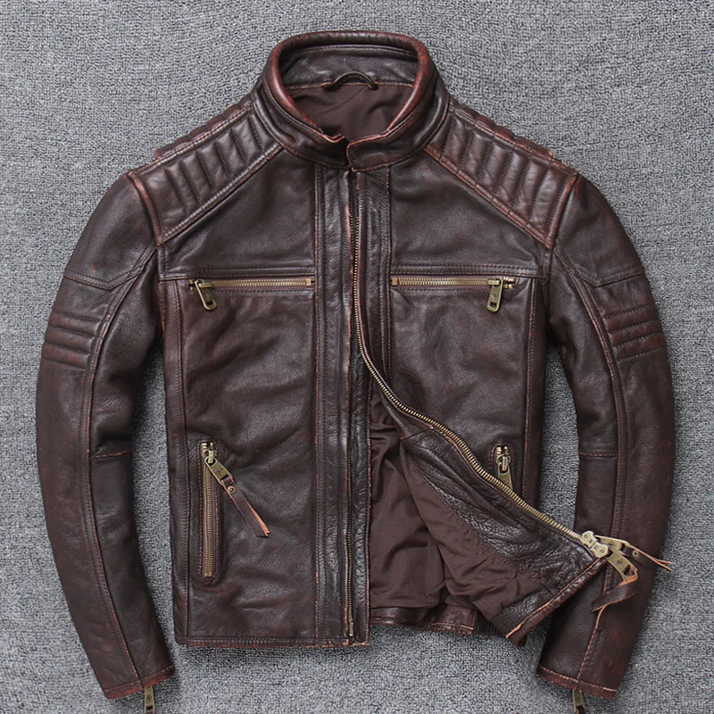New Style Warm Man Genuine Leather Jacket Slim Cool Windproof Cowhide Coat Clothes Motor Biker Leather Jackets
New Style Warm Man Genuine Leather Jacket Slim Cool Windproof Cowhide Coat Clothes Motor Biker Leather Jackets
