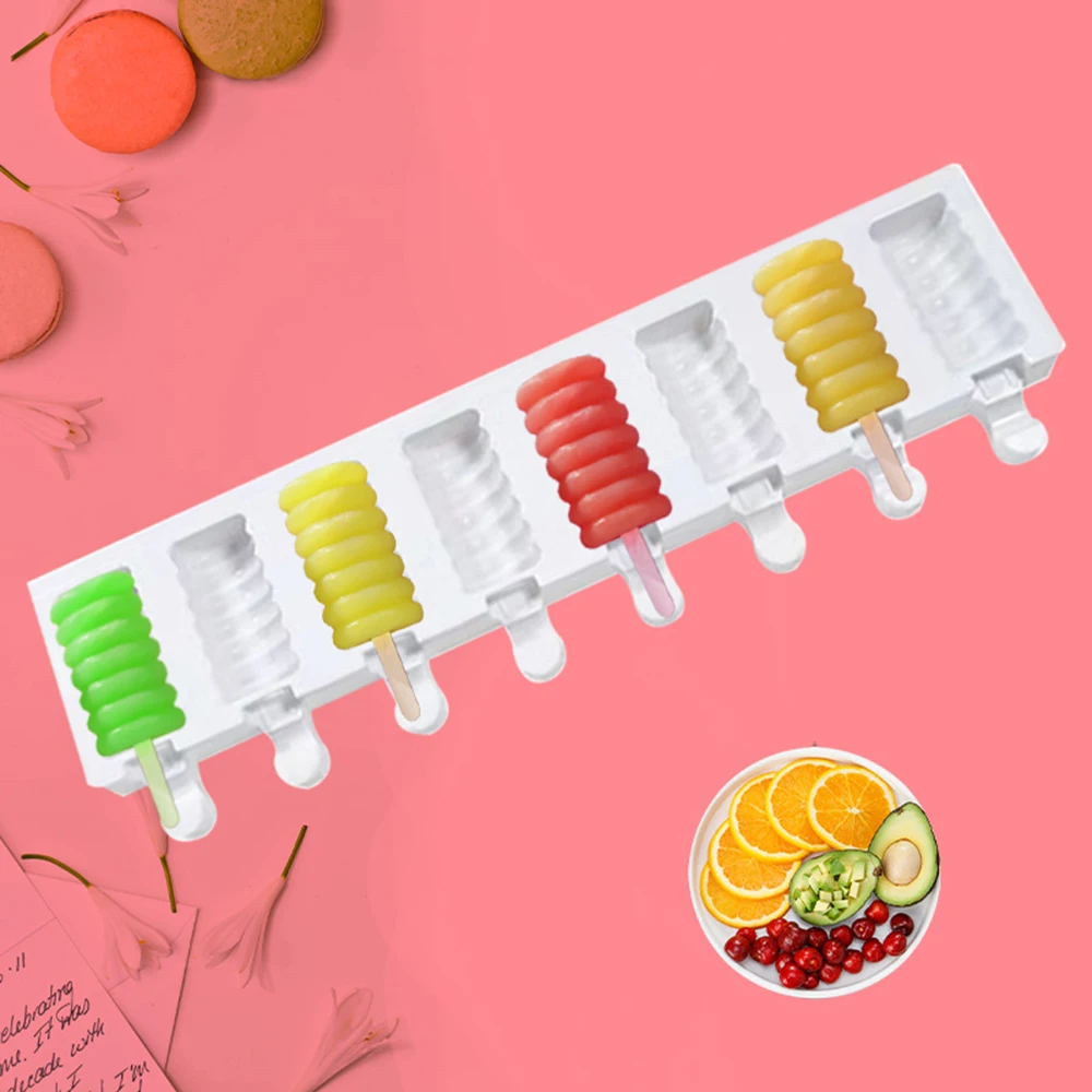Silicone Ice Cream Mold DIY Homemade Popsicle Moulds Freezer 8 Cell Thread shape Cube Tray Popsicle Barrel Makers Baking Tools
Silicone Ice Cream Mold DIY Homemade Popsicle Moulds Freezer 8 Cell Thread shape Cube Tray Popsicle Barrel Makers Baking Tools