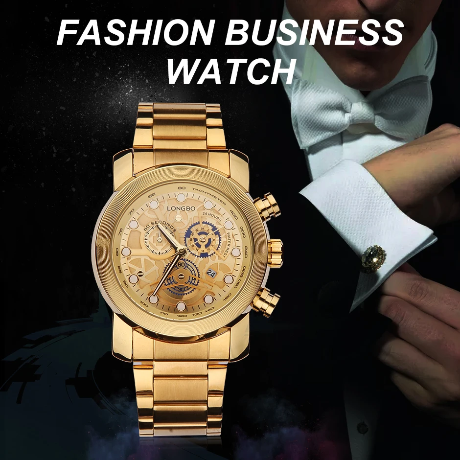 Longbo Top Men Watches Waterproof Stainless Steel Quartz Watch Male Chronograph Military Clock Wrist Watch Relogio Masculino 
Longbo Top Men Watches Waterproof Stainless Steel Quartz Watch Male Chronograph Military Clock Wrist Watch Relogio Masculino