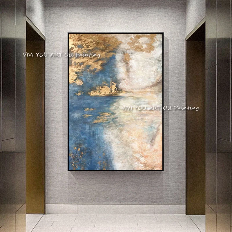 Hot Selling Handmade thick knife abstract oil painting Gold Blue White gorgeous abstract Painting Living Room Artworks
Hot Selling Handmade thick knife abstract oil painting Gold Blue White gorgeous abstract Painting Living Room Artworks