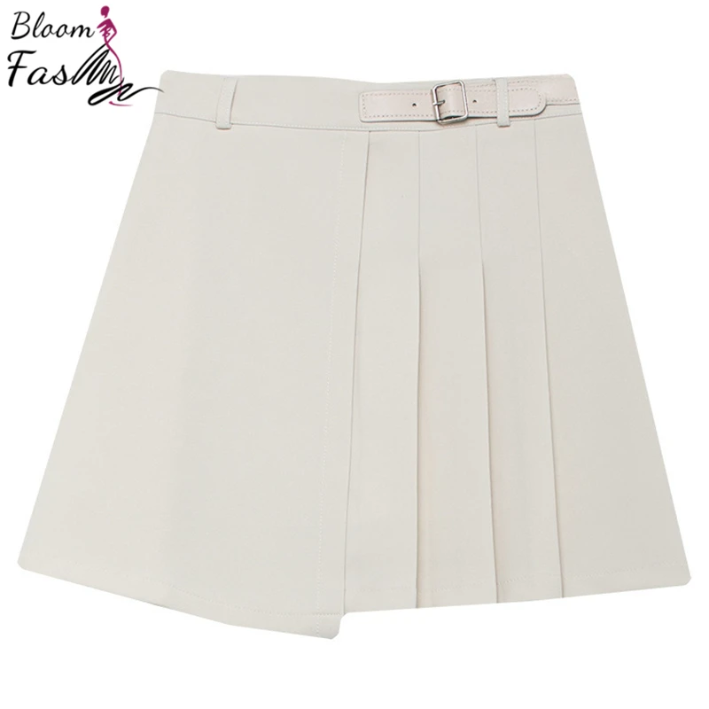 2021 Summer Womens Asymmetrical Mini Skirt Empire Waist Belt Pleated Vestidos White And Black 2 Solid Color Sweet Style College
2021 Summer Womens Asymmetrical Mini Skirt Empire Waist Belt Pleated Vestidos White And Black 2 Solid Color Sweet Style College