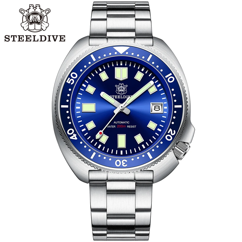 2020 Новое поступление Blue SD1970 Steeldive Марка Мужские автоматические часы NH35 Dive