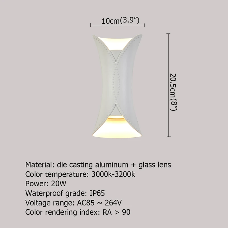 FAIRY Patio Wall Sconce White Outdoor Wall lights Waterproof IP65 Creative New Design For Home Porch Balcony Courtyard Villa
FAIRY Patio Wall Sconce White Outdoor Wall lights Waterproof IP65 Creative New Design For Home Porch Balcony Courtyard Villa