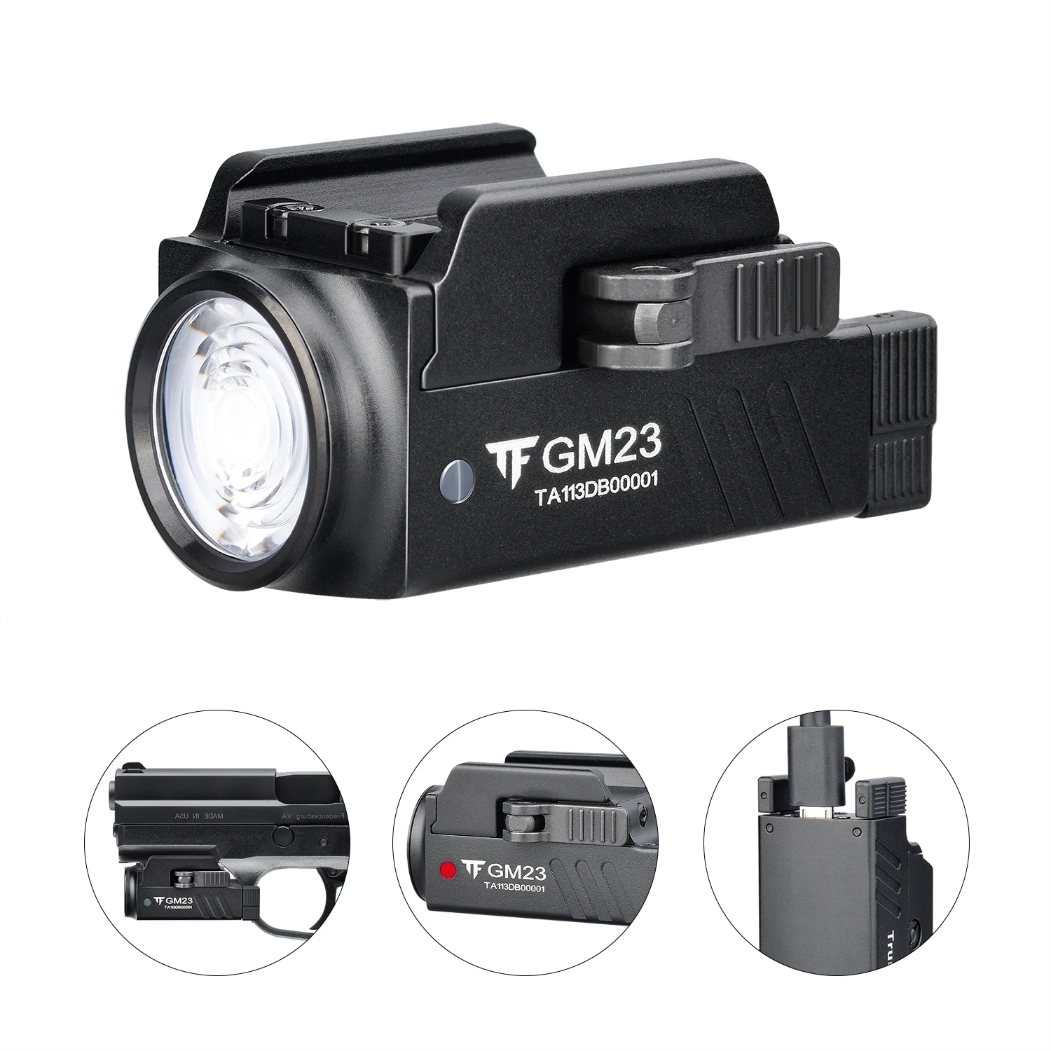TrustFire GM23 оружейный фонарик Tacital 800 люмен компактный GL0ck быстросъемный заряжаемый фонарик с креплением на планку USB
TrustFire GM23 оружейный фонарик Tacital 800 люмен компактный GL0ck быстросъемный заряжаемый фонарик с креплением на планку USB