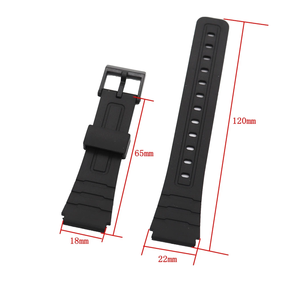 Сменный ремешок для часов черный полимерный пластиковый Casio наручных с