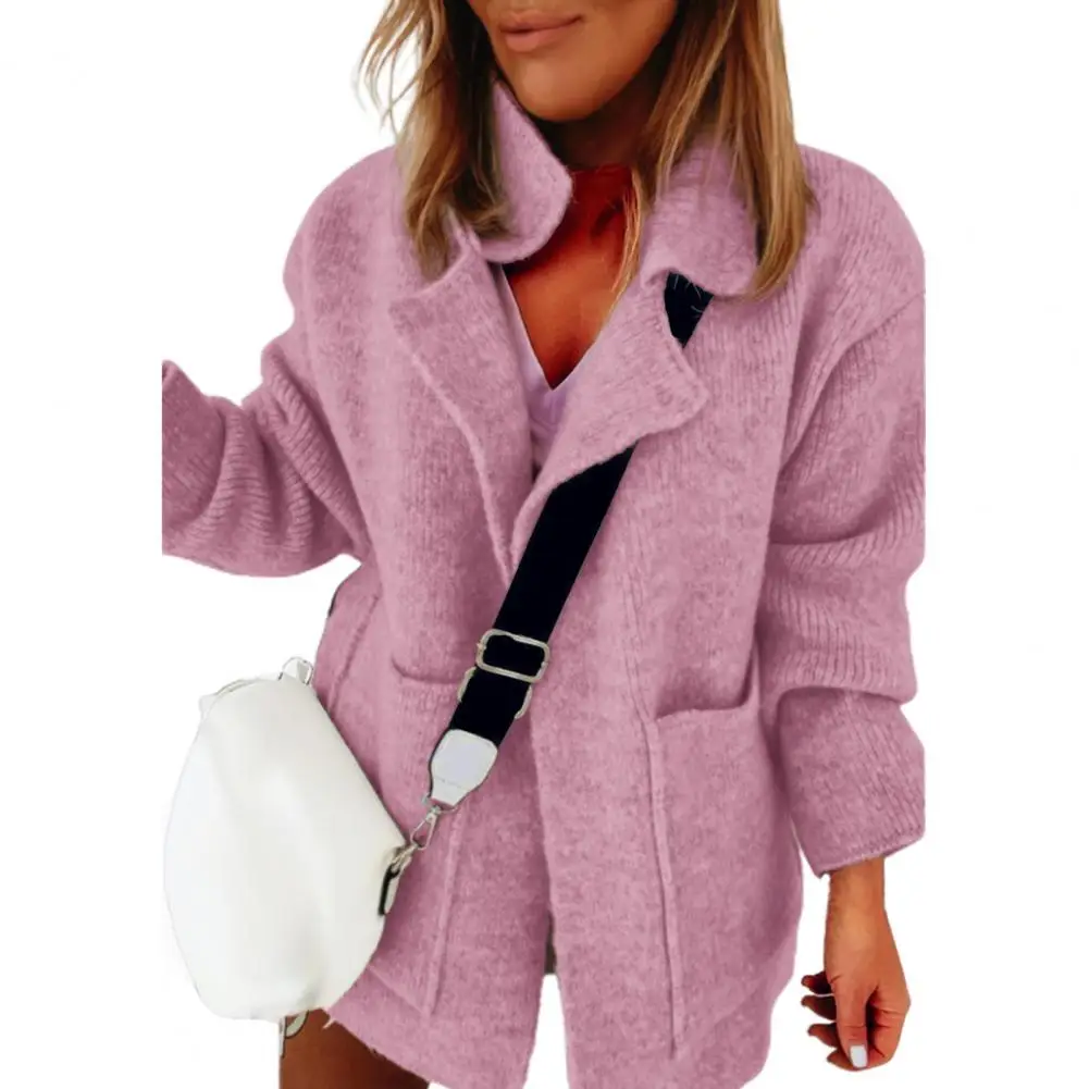 Autumn Winter Chic Two Pockets Lapel Sweater Coat Comfy Knitted Coat Loose Fit for Holiday
Autumn Winter Chic Two Pockets Lapel Sweater Coat Comfy Knitted Coat Loose Fit for Holiday