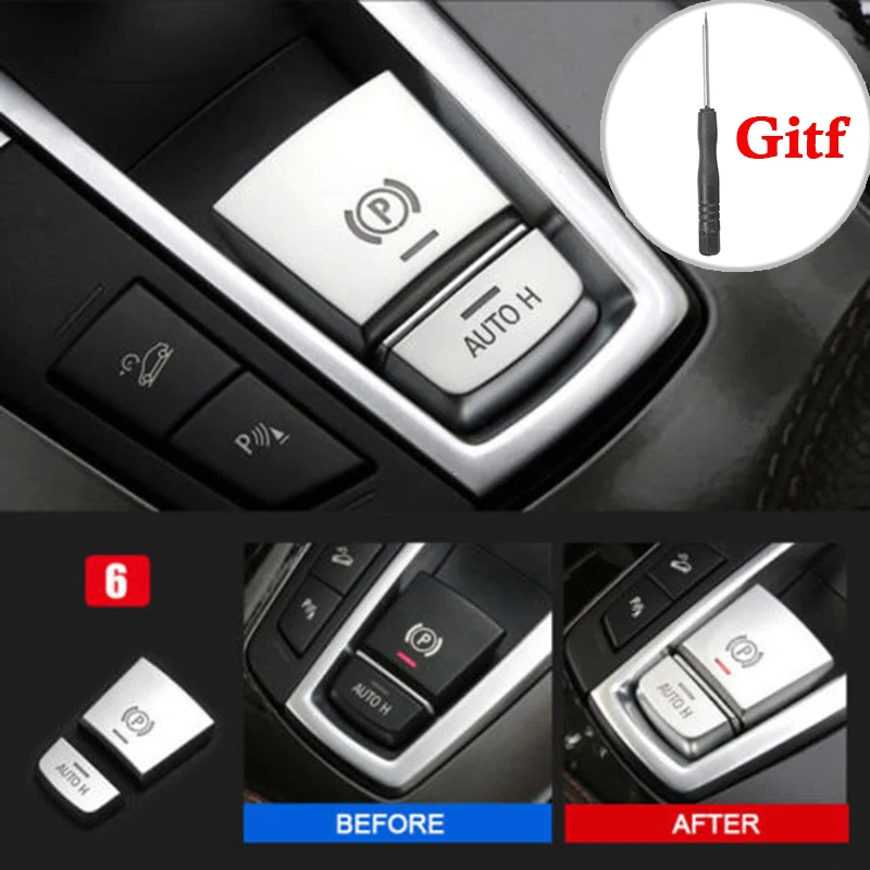2pcs Silver Brake Switch Auto Hold Button Cover For BMW F10 F07 F01 X3 F25 X4 F11 15 X5 X6 with screwdriver tool
2pcs Silver Brake Switch Auto Hold Button Cover For BMW F10 F07 F01 X3 F25 X4 F11 15 X5 X6 with screwdriver tool