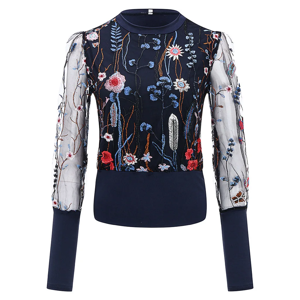 Блузка женская с цветочной вышивкой, прозрачная сетчатая ажурная рубашка, пикантная одежда, Топ
Блузка женская с цветочной вышивкой, прозрачная сетчатая ажурная рубашка, пикантная одежда, Топ
