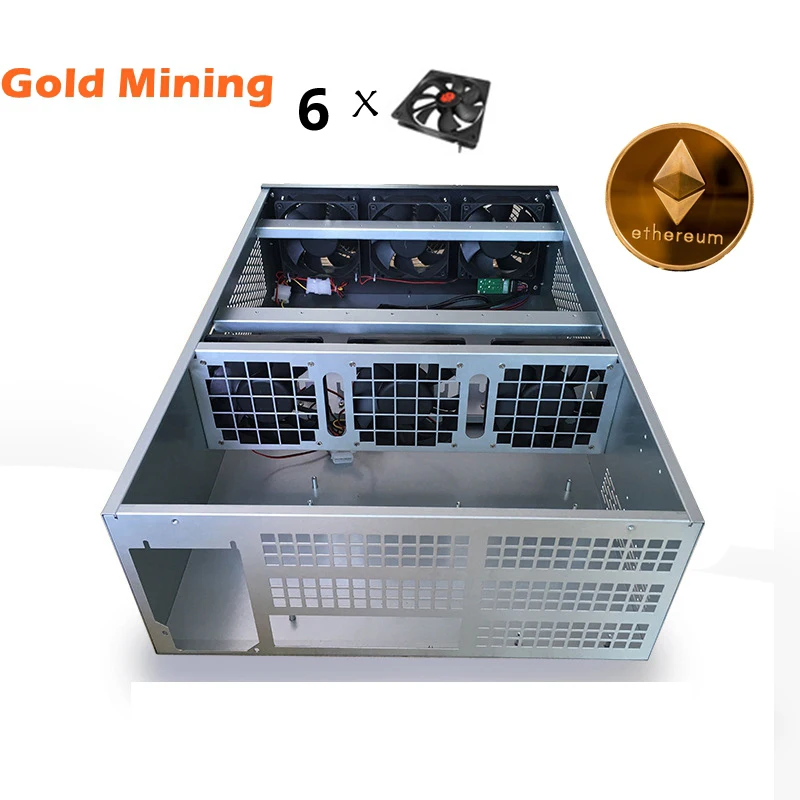 Крипто монета открытый воздух Шахтерская рама Rig Графический чехол ATX Fit 6 GPU