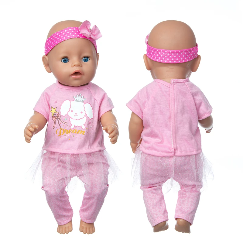 18 Inch Baby Born Clothes T-shirt+Trousers+Headwear for American Girl Doll Clothes Fashion Reborn Doll Suit Girl Birthday Gift
18 Inch Baby Born Clothes T-shirt+Trousers+Headwear for American Girl Doll Clothes Fashion Reborn Doll Suit Girl Birthday Gift