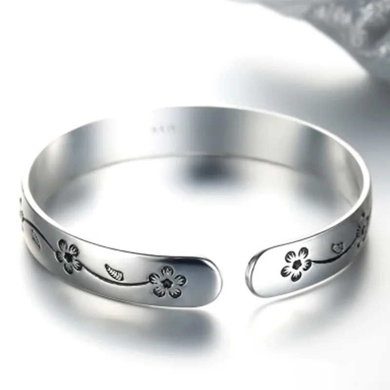 Mialngirl flower bangle for women retro Thai bracelet fashion jewelry women's open plum
Mialngirl flower bangle for women retro Thai bracelet fashion jewelry women's open plum